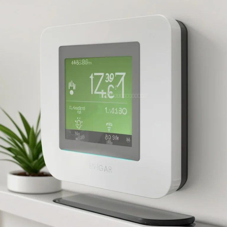 Thermostat intelligent installé dans un intérieur moderne suisse